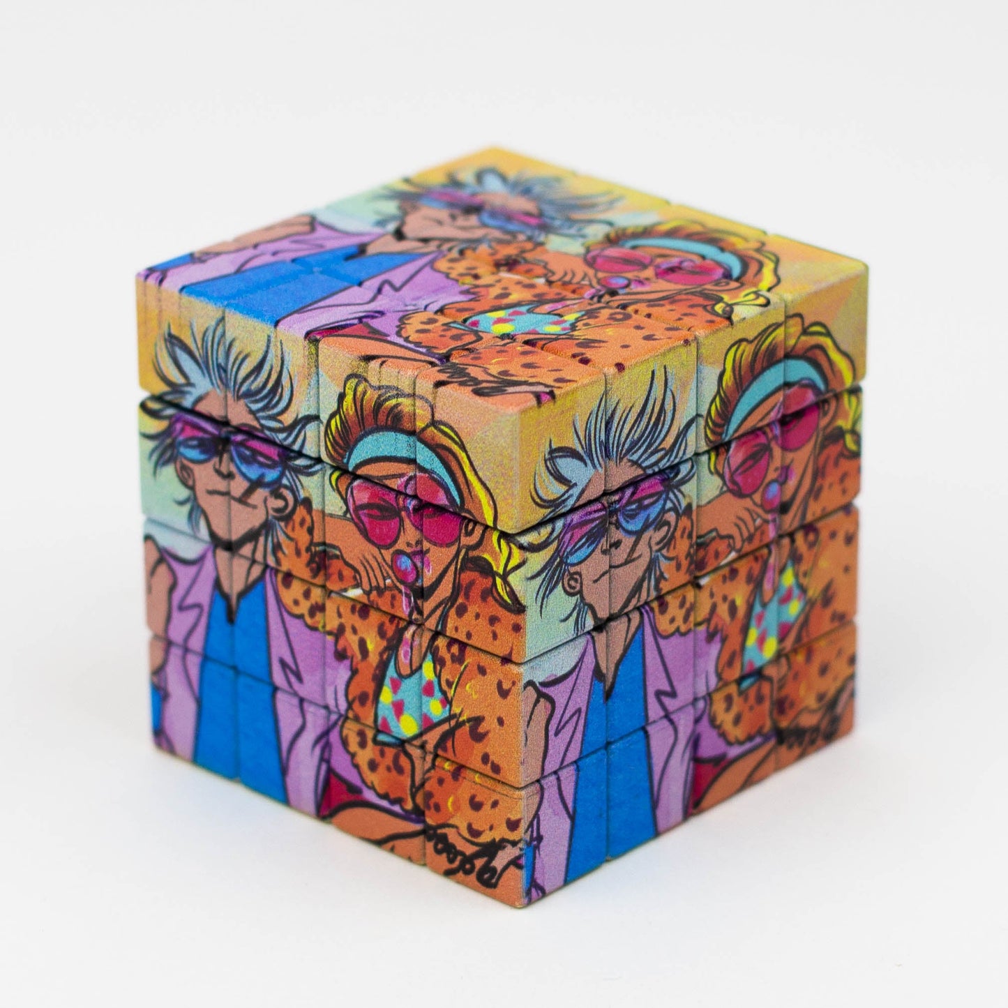 Cartoon Cube Herb Grinder - 4 Parts