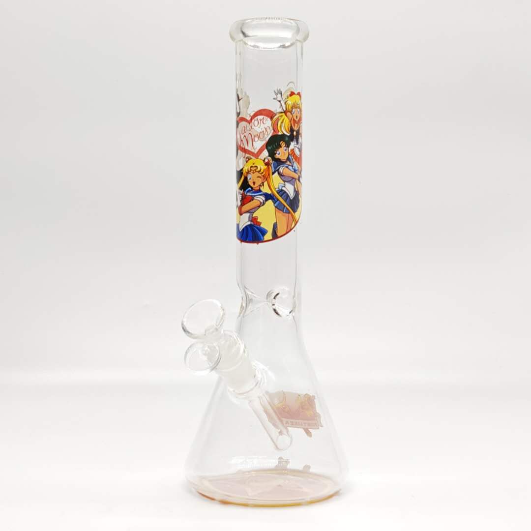 12" 44mm Tube 4mm Cartoon Design Beaker Bong