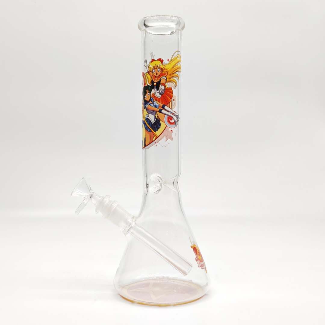 12" 44mm Tube 4mm Cartoon Design Beaker Bong