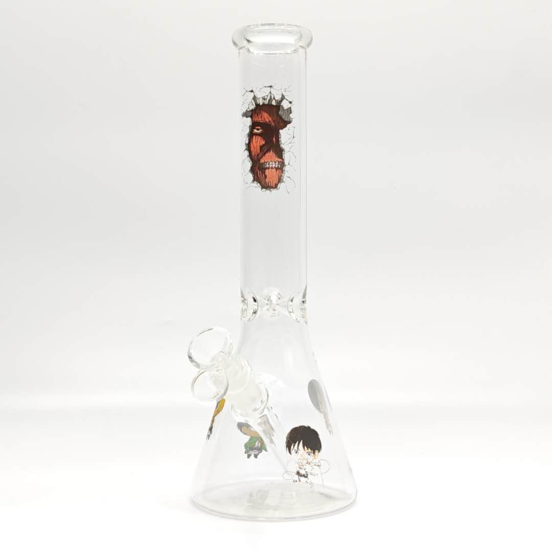 12" 44mm Tube 4mm Cartoon Design Beaker Bong