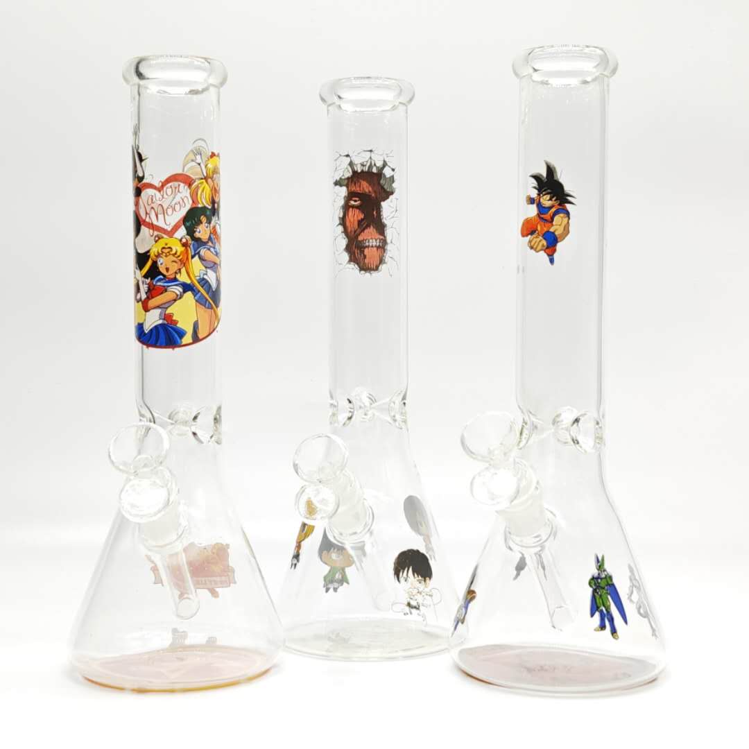 12" 44mm Tube 4mm Cartoon Design Beaker Bong