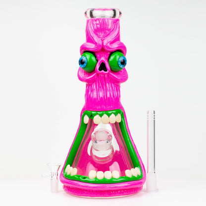 12.5"  Resin 3D artwork 7mm glass beaker water bong [TS103]