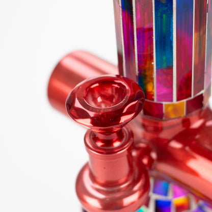 15.5" Mosaic 7mm glass bong with inline diffuser and tree arm percolator [MSAK-11]