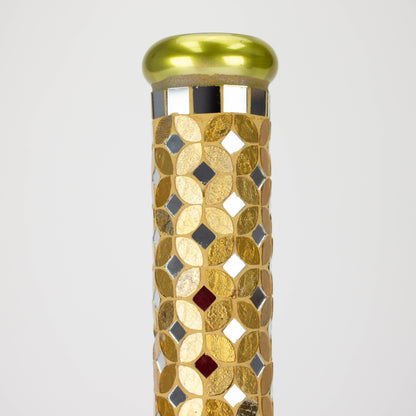 14" Mosaic 9mm glass beaker bong with tree arm percolator [MSAK-2]