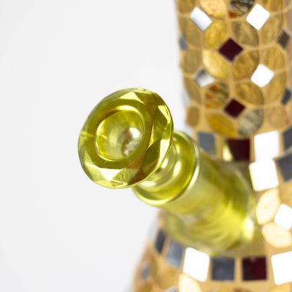 14" Mosaic 9mm glass beaker bong with tree arm percolator [MSAK-2]