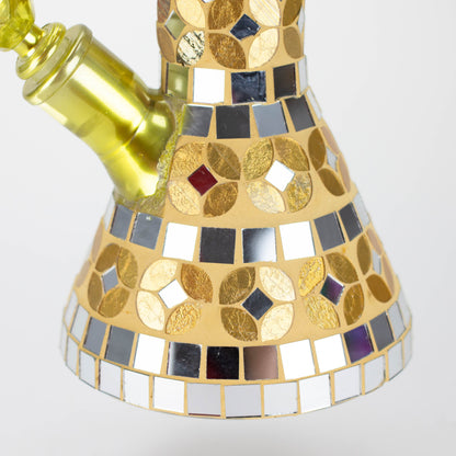 14" Mosaic 9mm glass beaker bong with tree arm percolator [MSAK-2]