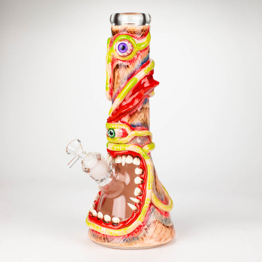 13" Resin 3D artwork 7mm glass beaker water bong [DY525]