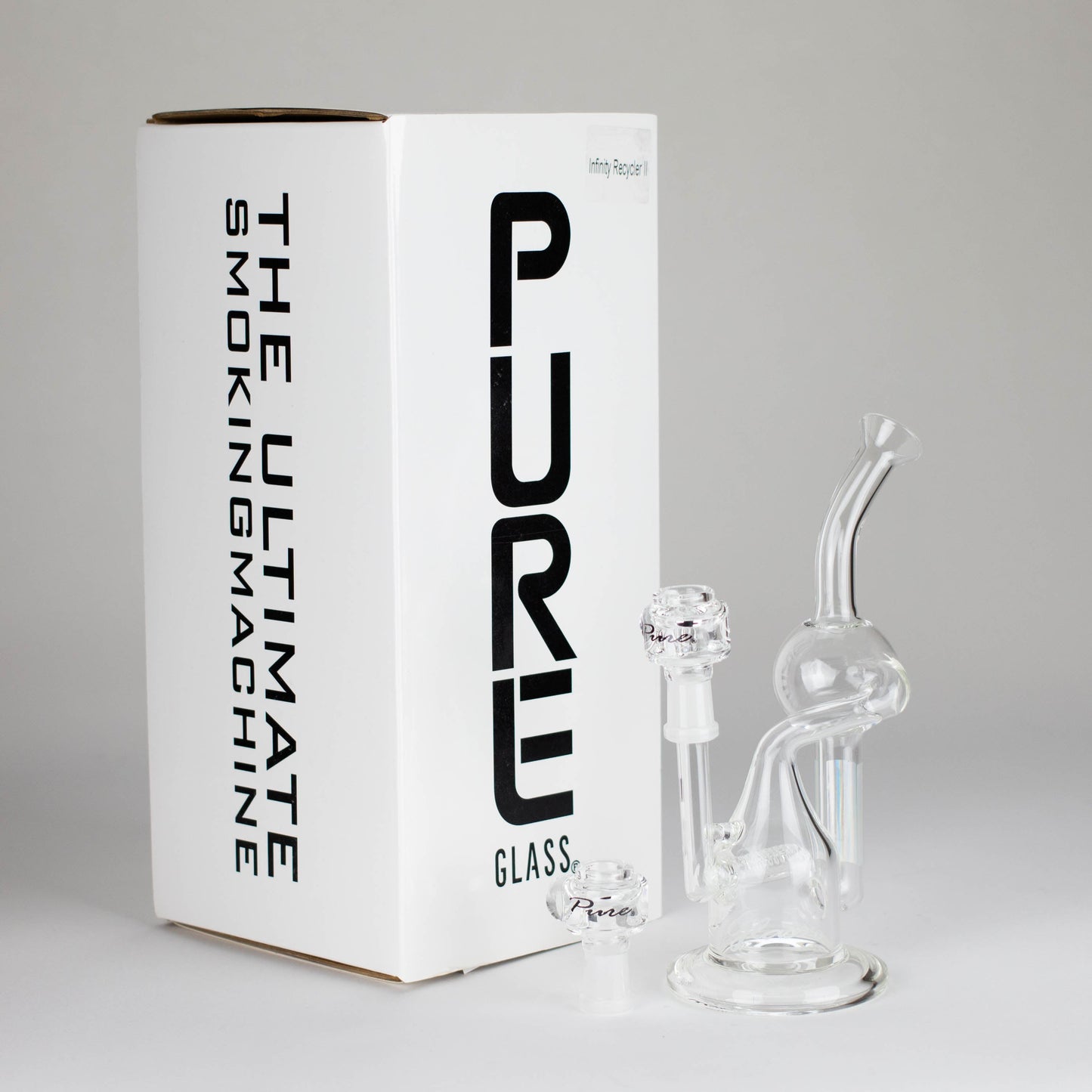 Pure Glass | 8" Infinity Recycler 2 - Flower and Dab