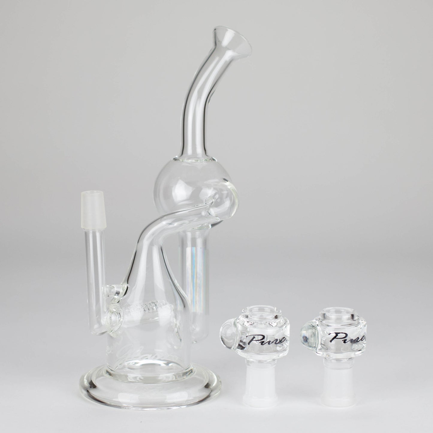 Pure Glass | 8" Infinity Recycler 2 - Flower and Dab