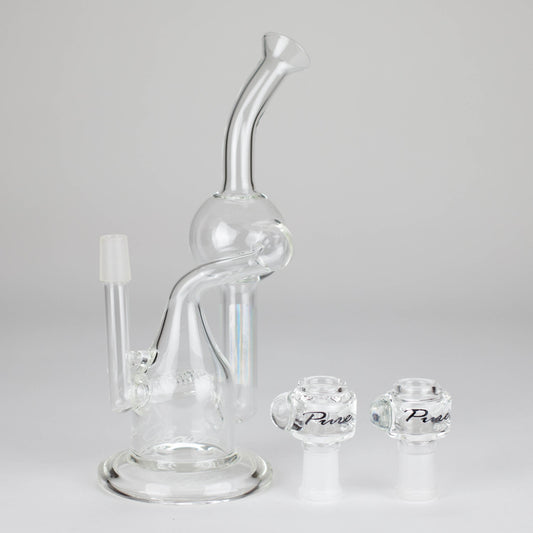 Pure Glass | 8" Infinity Recycler 2 - Flower and Dab
