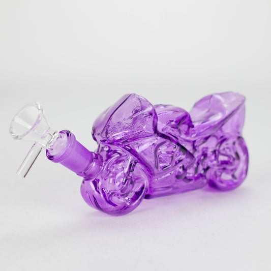 7″ Purple Heavy Bike Soft Glass Bong [TX217]