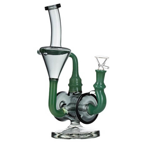 11″ Jade Green Tecycler Glass Bong [C8034]