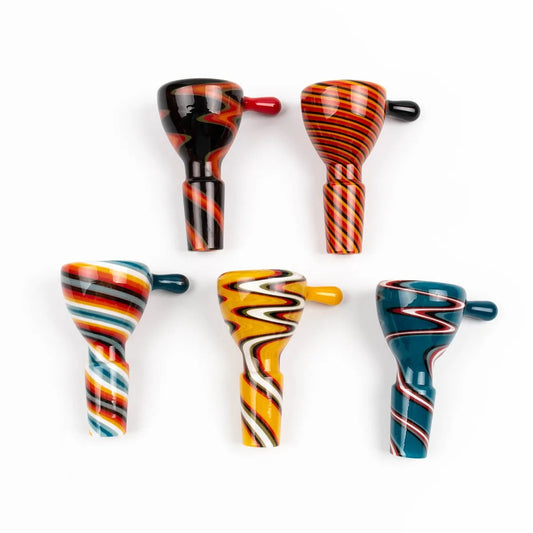 14mm Wig Wag Joint Bong Bowl - Assorted Colors