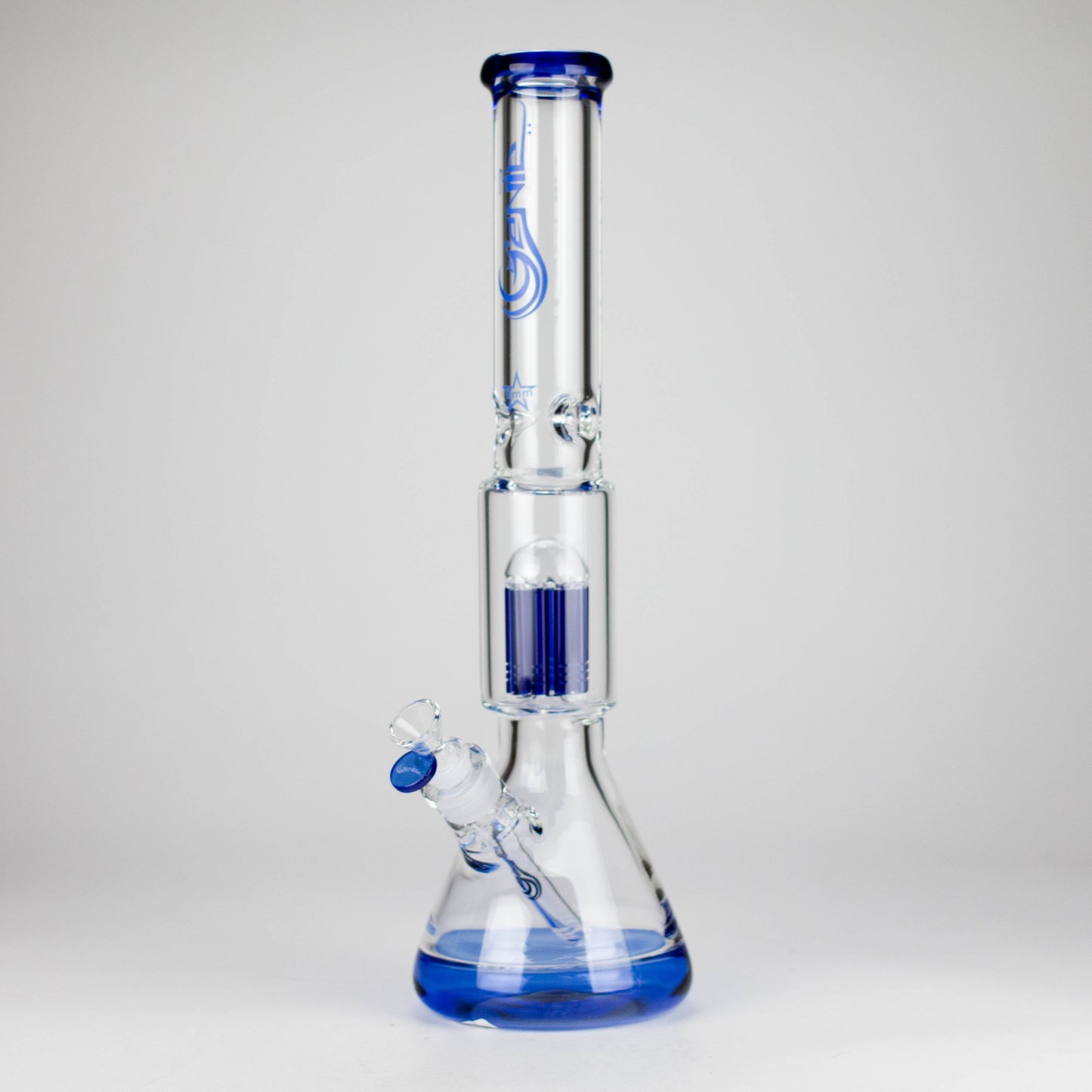 Genie | 17.5" 10-Arm 9mm Colored Bottom Glass Bong [GE4180]