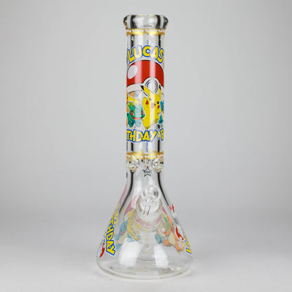 14" PK Cartoon Glow In The Dark 9mm Glass Bong [PIP863]