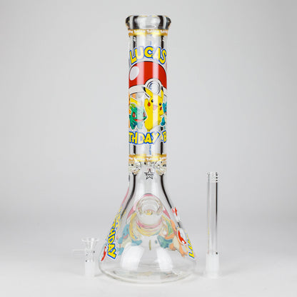 14" PK Cartoon Glow In The Dark 9mm Glass Bong [PIP863]