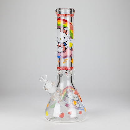 14" PK Cartoon Glow In The Dark 9mm Glass Bong [PIP863]