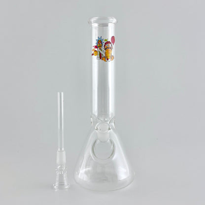 10" Cartoon Glass Beaker Bong