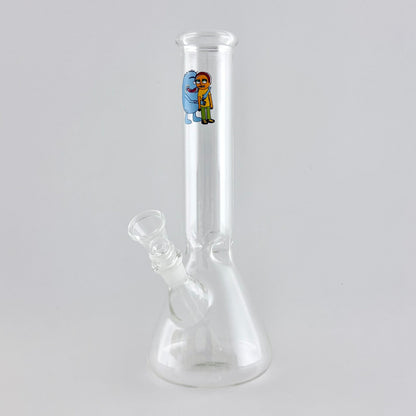 10" Cartoon Glass Beaker Bong
