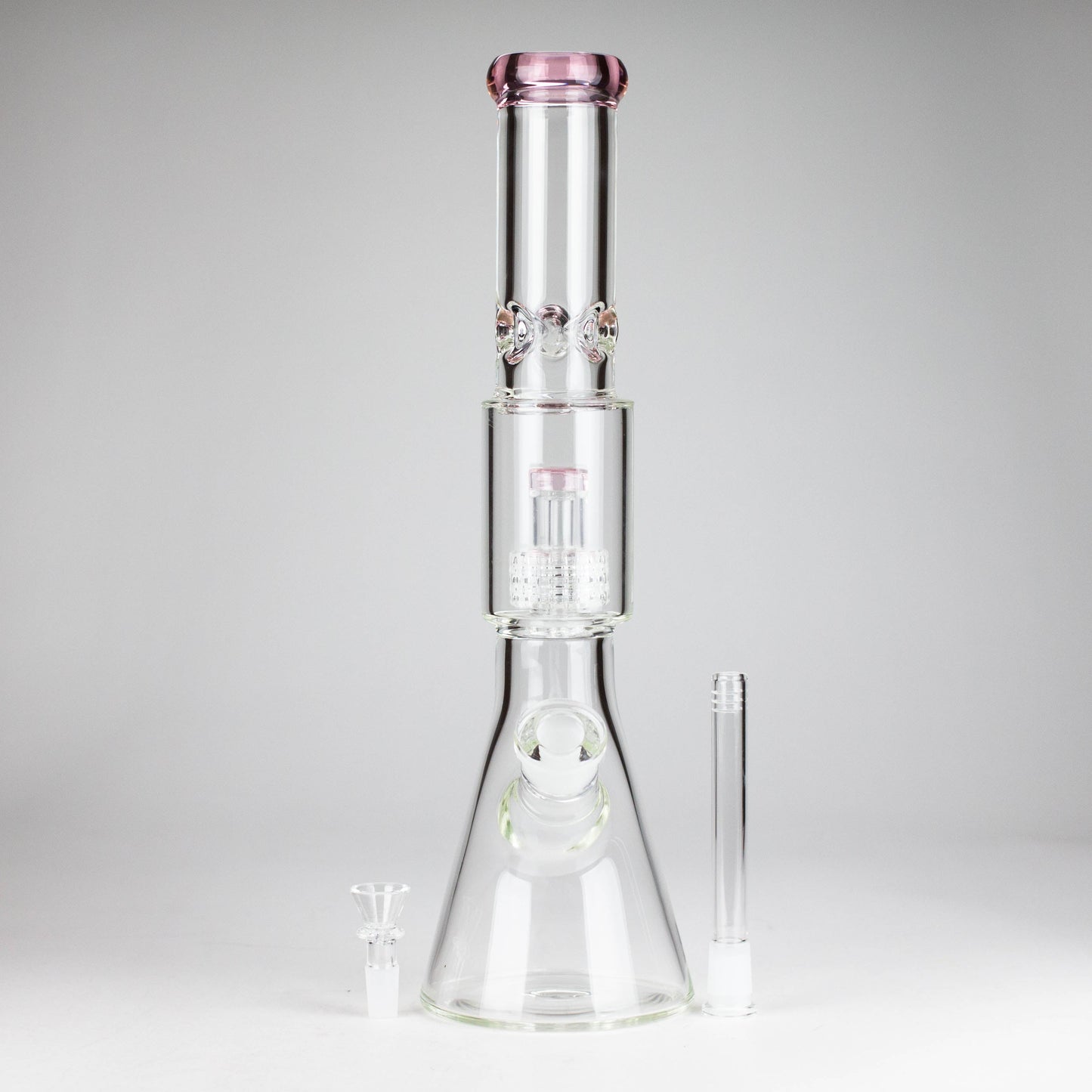 16" 7mm Colored Beaker Bong – Premium Thick Glass with Grid Perc