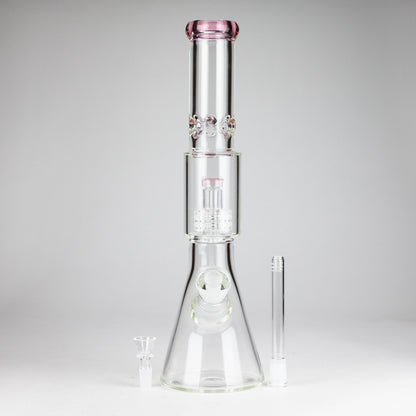 16" 7mm Colored Beaker Bong – Premium Thick Glass with Grid Perc