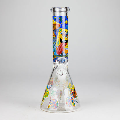 10" Glow-in-the-Dark Glass Bong with Cartoon Sponge Design