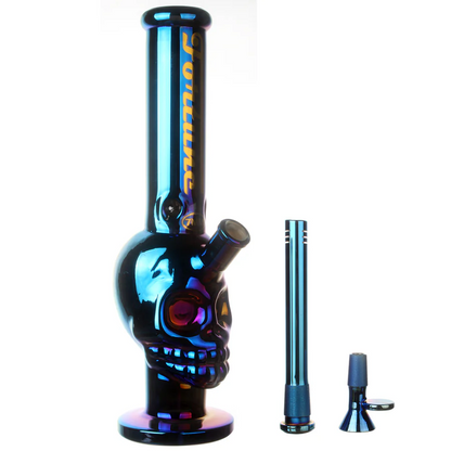 Fortune | 14" 7mm Electroplated Skull Glass Bong