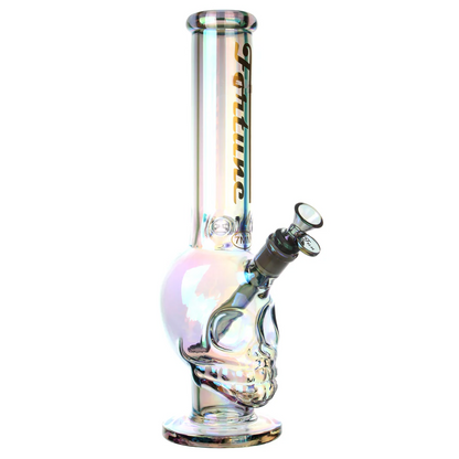 Fortune | 14" 7mm Electroplated Skull Glass Bong