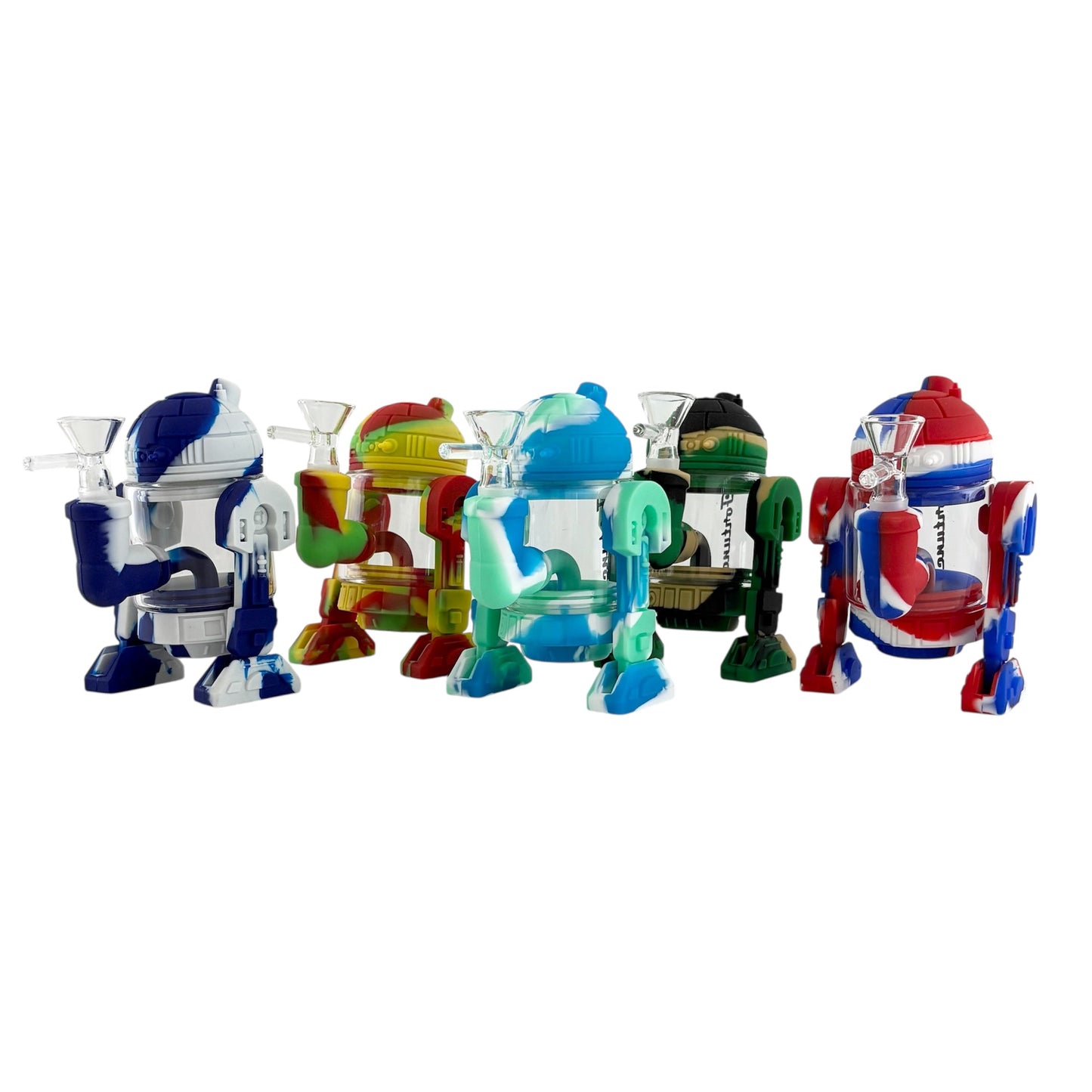 6.5" Silicone R2D2-Inspired Water Pipe