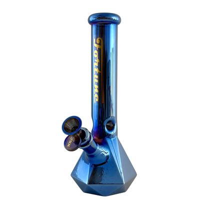 10" Geometric Hexagon Electroplated Glass Bong