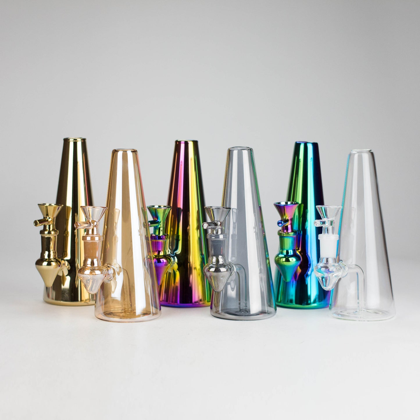 7" Solid Color Electroplate Glass Bong