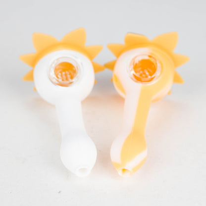 4.5" Cartoon Silicone Hand Pipe with Glass Bowl [H58]