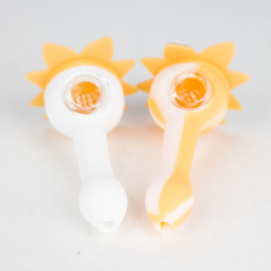 4.5" Cartoon Silicone Hand Pipe with Glass Bowl [H58]