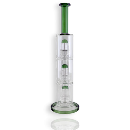 17" Triple Dome Percolator Water Pipe with 14mm Handle Bowl Piece