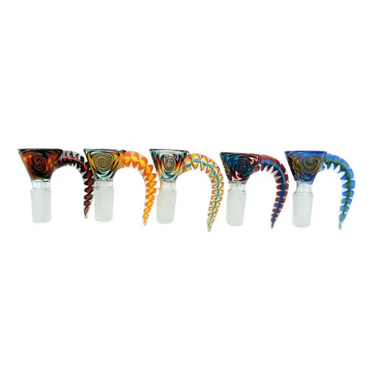 Medusa | Glass Bong Bowl with Swirl Horn – Assorted Colors