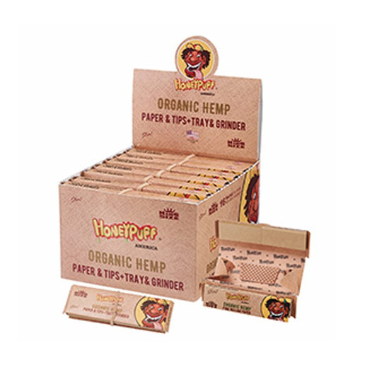 Honey Puff | Rolling Kit – Organic Hemp King Size Kit (16 Packs/Display)  [P1183-03]