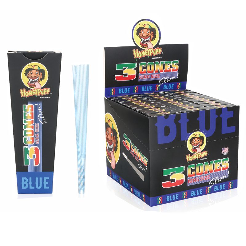 HoneyPuff | Pre-Rolled Cones – Slim Colored Paper (King Size, 20 Packs/Display) [P8203]