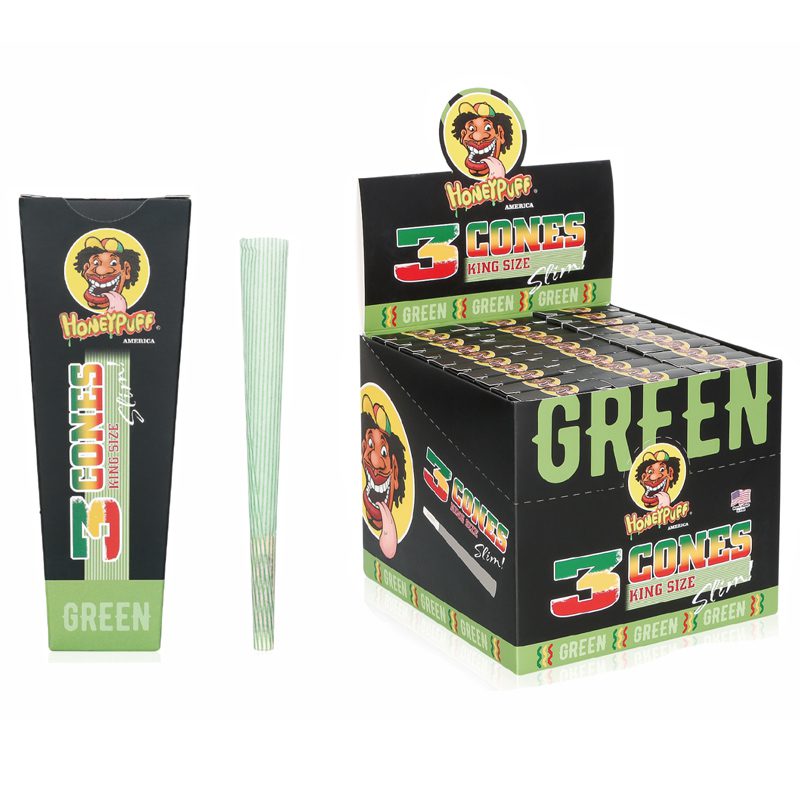HoneyPuff | Pre-Rolled Cones – Slim Colored Paper (King Size, 20 Packs/Display) [P8203]