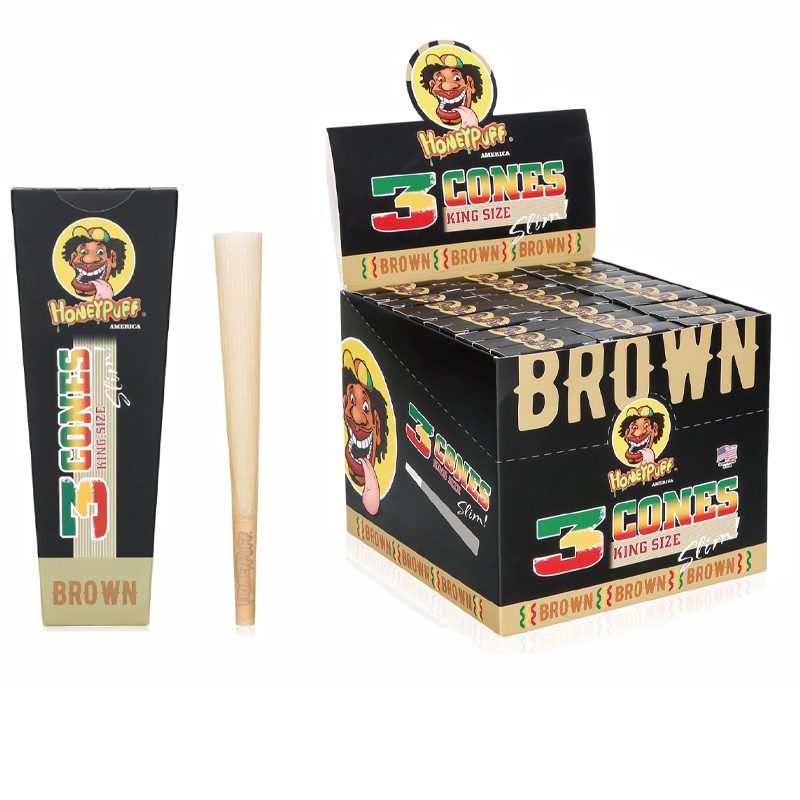 HoneyPuff | Pre-Rolled Cones – Slim Colored Paper (King Size, 20 Packs/Display) [P8203]