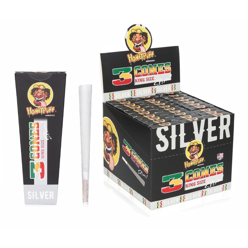 HoneyPuff | Pre-Rolled Cones – Slim Colored Paper (King Size, 20 Packs/Display) [P8203]