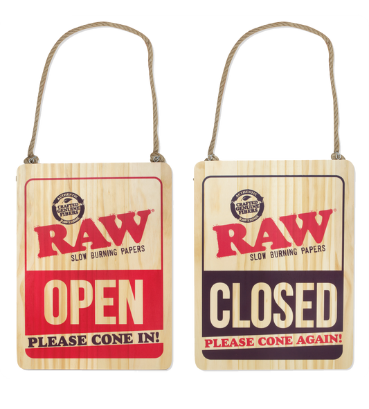 RAW | WOODEN OPEN & CLOSED SIGN