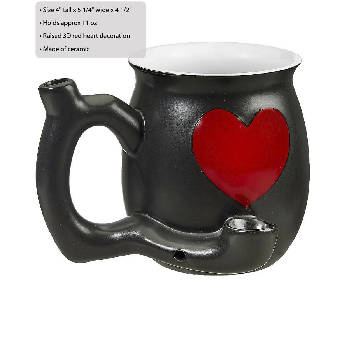 embossed red heart mug - white inside