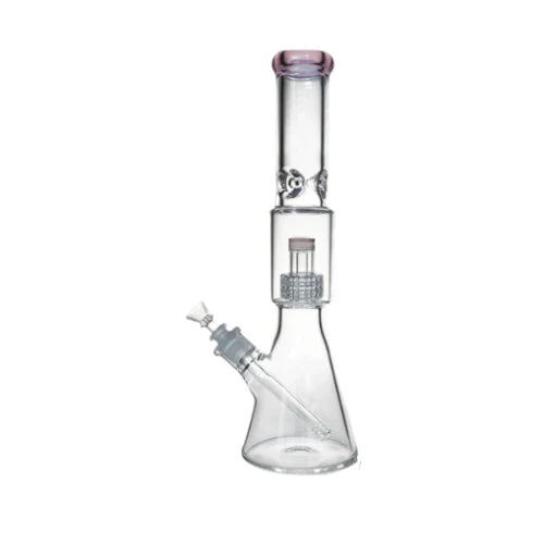 16" 7mm Colored Beaker Bong – Premium Thick Glass with Grid Perc