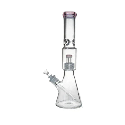 16" 7mm Colored Beaker Bong – Premium Thick Glass with Grid Perc